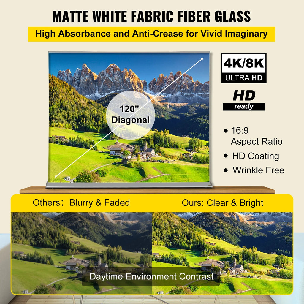 120" 16:9 Manual Pull Up Projector Screen N5664