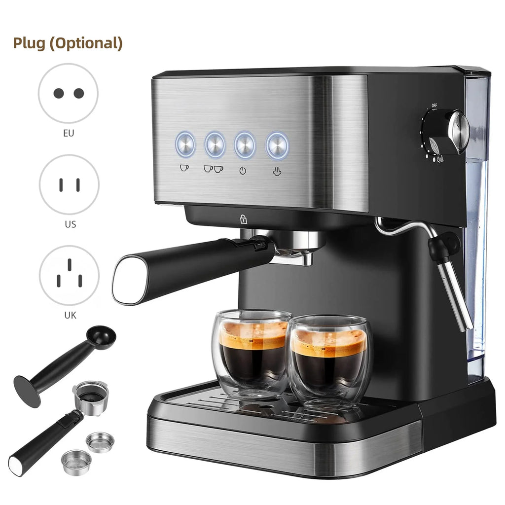 15 Bar Espresso Coffee Maker with Frother Wand B4158
