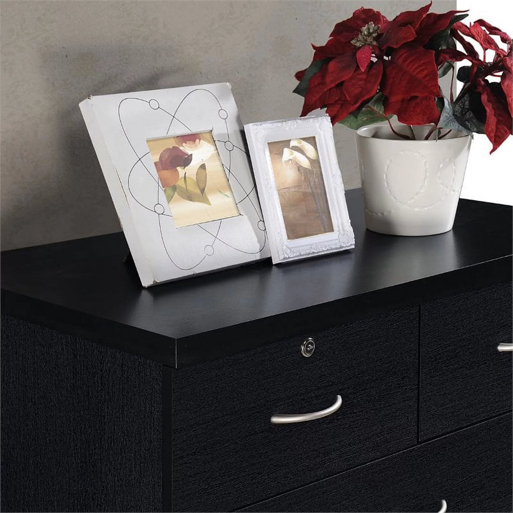 7 Drawer Wood Chest Set with Locks in Black D219
