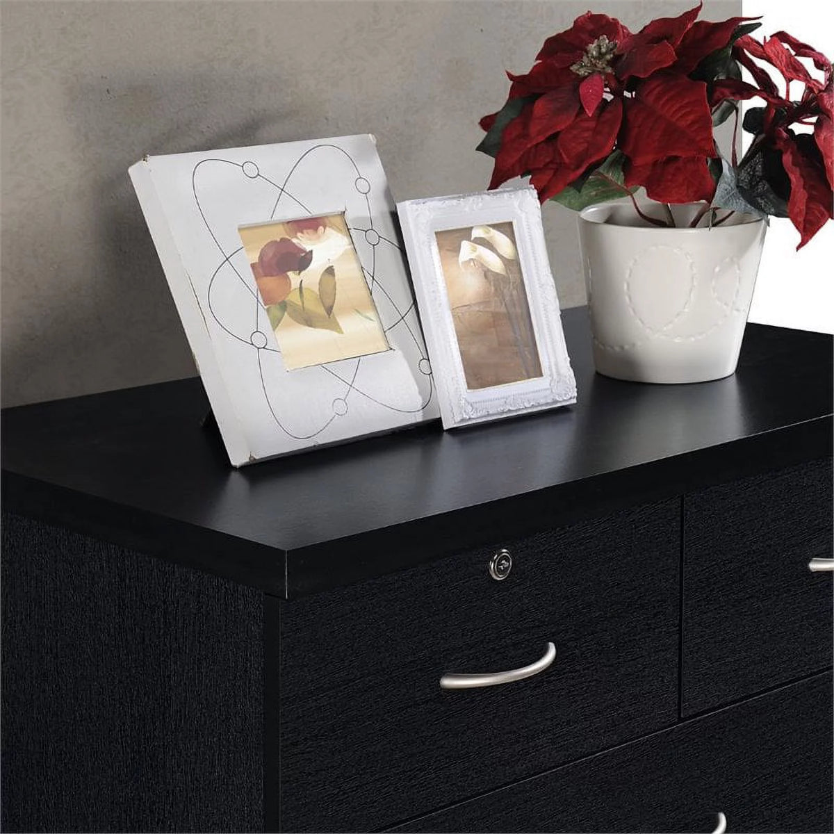 7 Drawer Wood Chest Set with Locks in Black D219