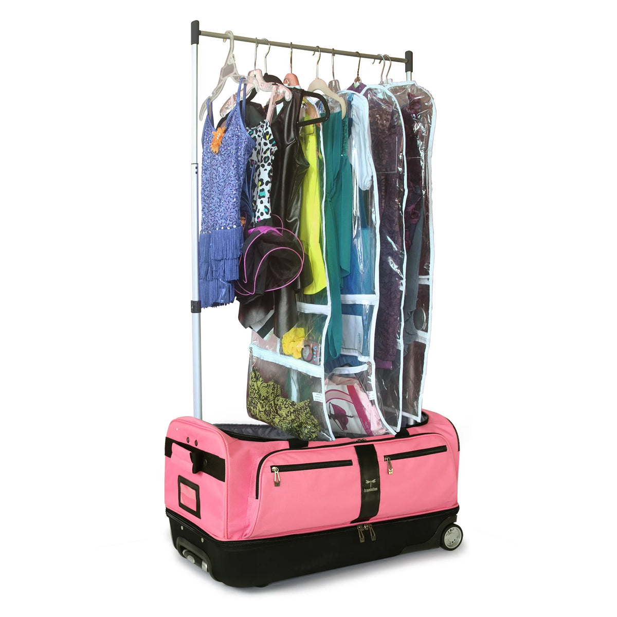 Pink/Black 28 inch Collapsible Duffel with Wheels D143