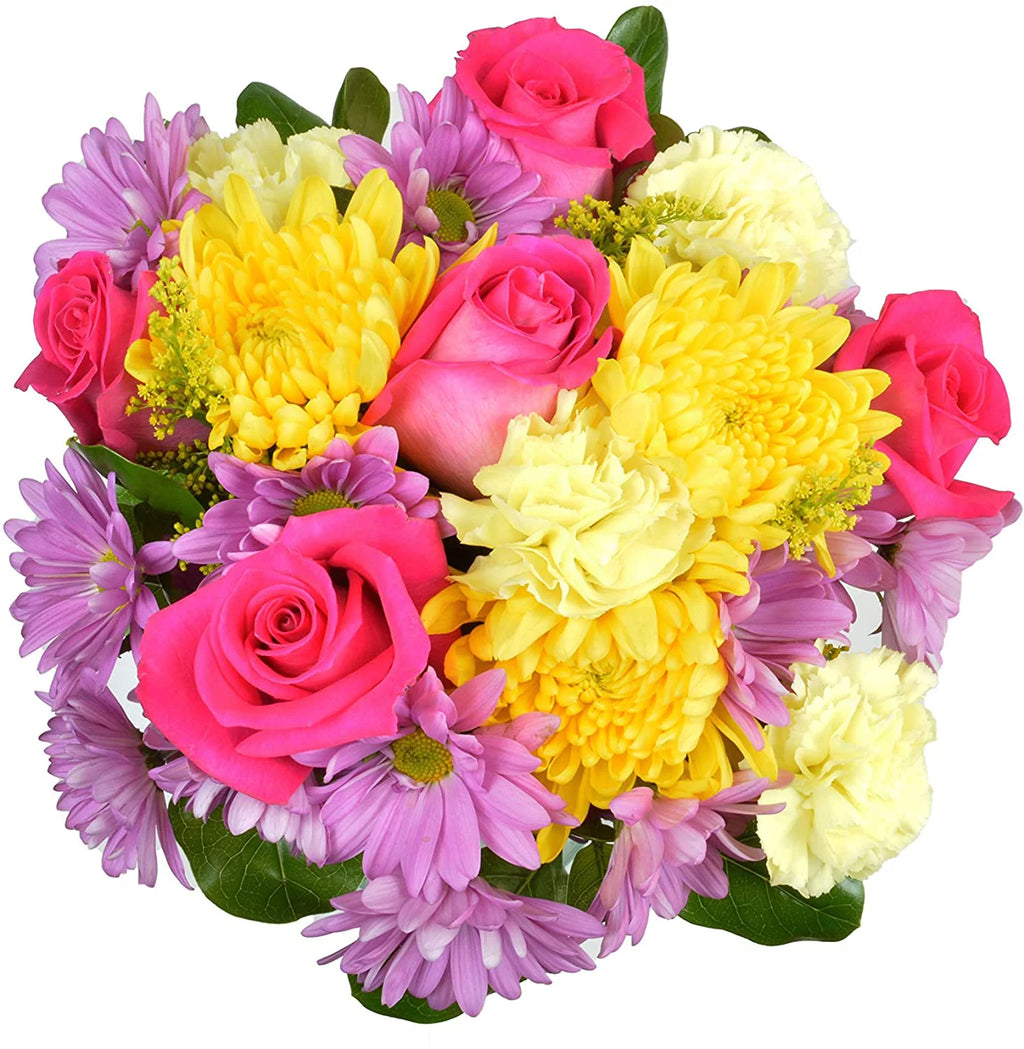 Fresh Cut Flowers Bouquet with Glass Vase C840