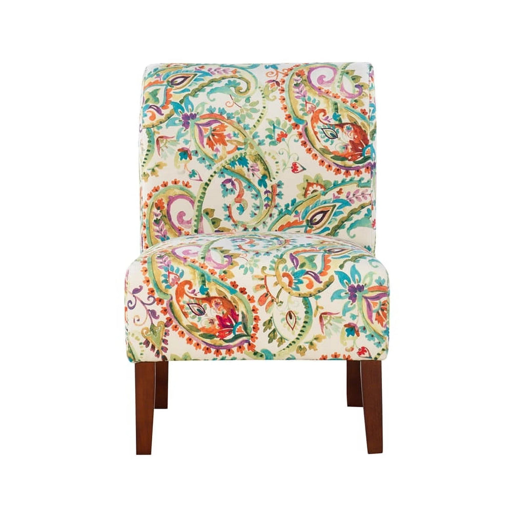 Multi-Color Upholstered Wood Slipper Chair O298