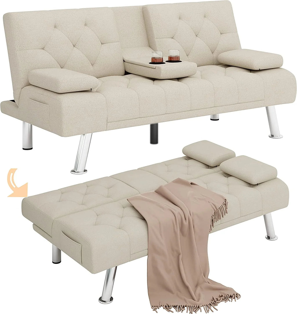 Gray Convertible Futon Sofa Bed N8742