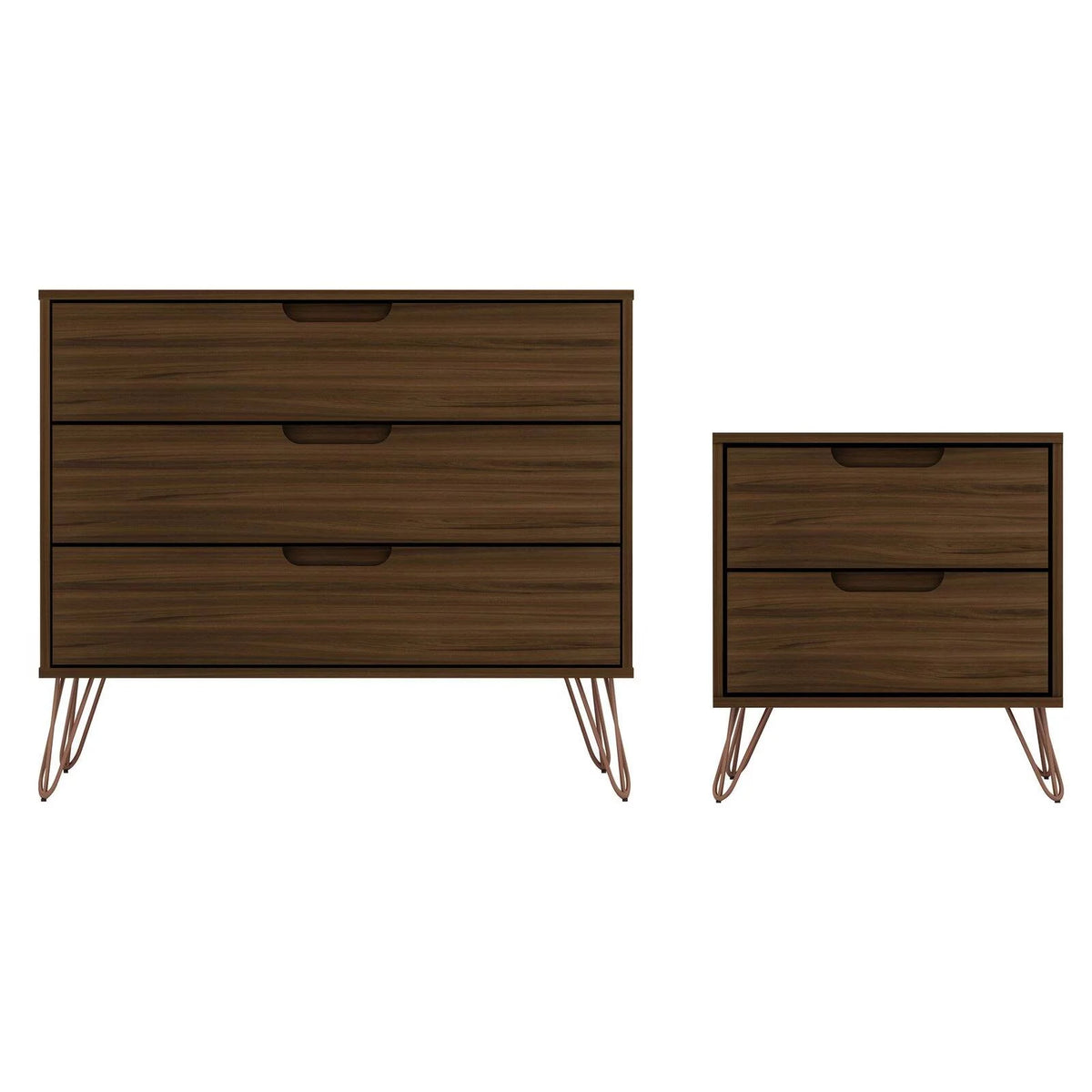 Set of 2 Dresser and Nightstand with Drawers J830