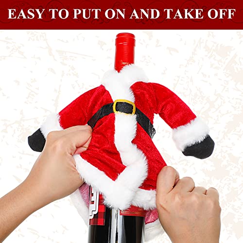 2 Sets Christmas Wine Bottle Covers and Mini Santa Hats L547
