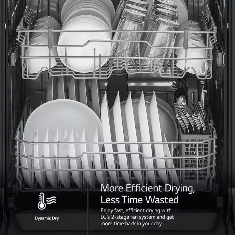 Black Front Control Dishwasher with Stainless Steel Tub J595812