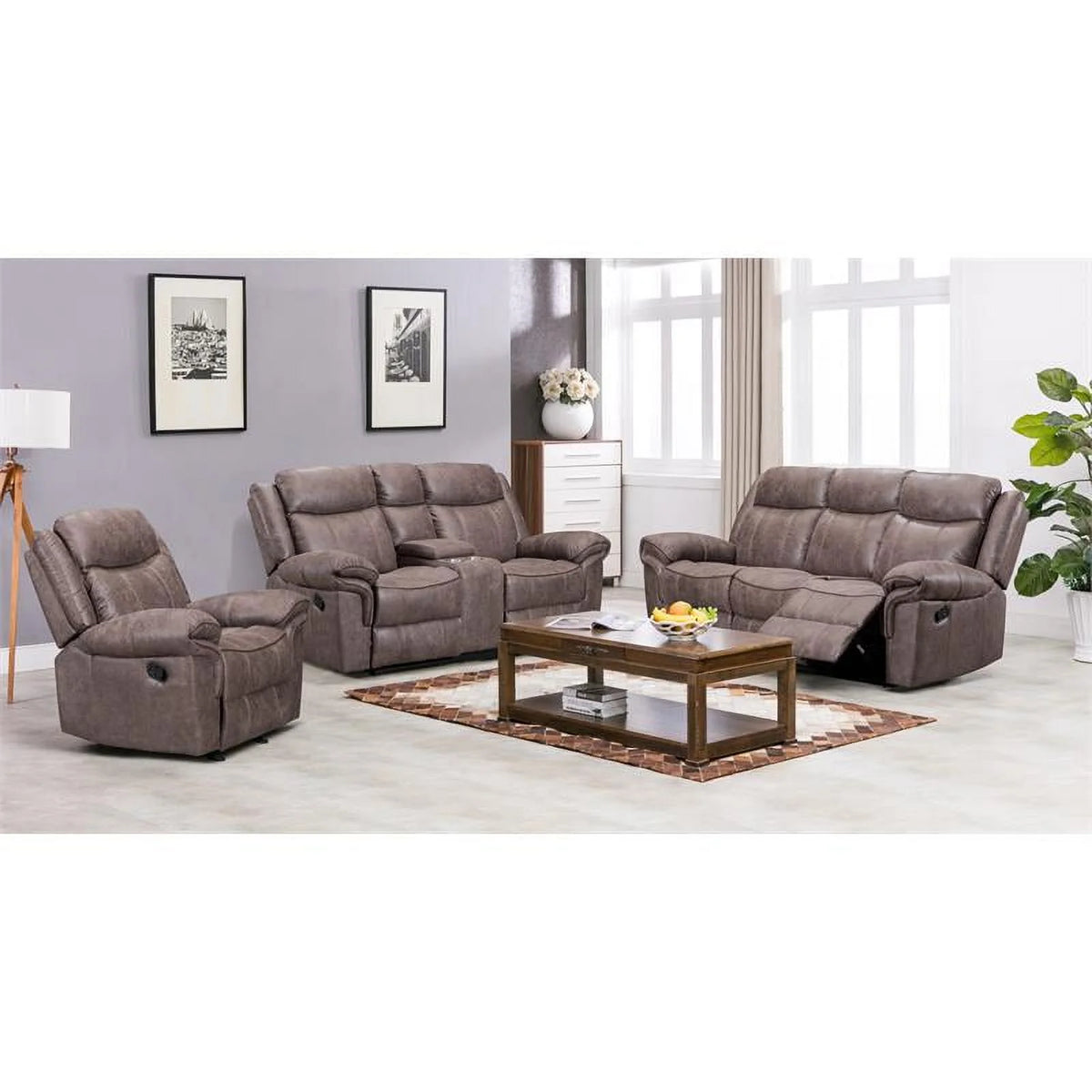 Brown Reclining Sofa B536453