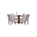 5-Pieces Antique Natural Oak Round Dining Set D319