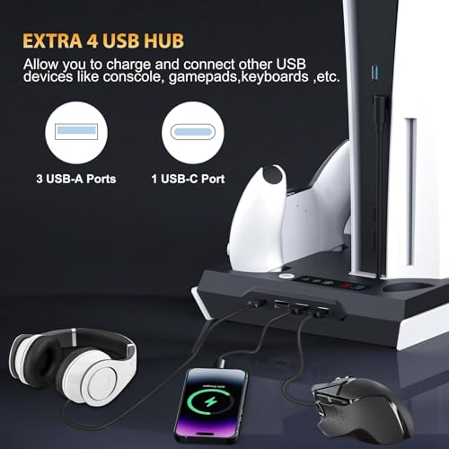 PS5 Slim Cooling Station with Dual Controller Charging Station, Black M900