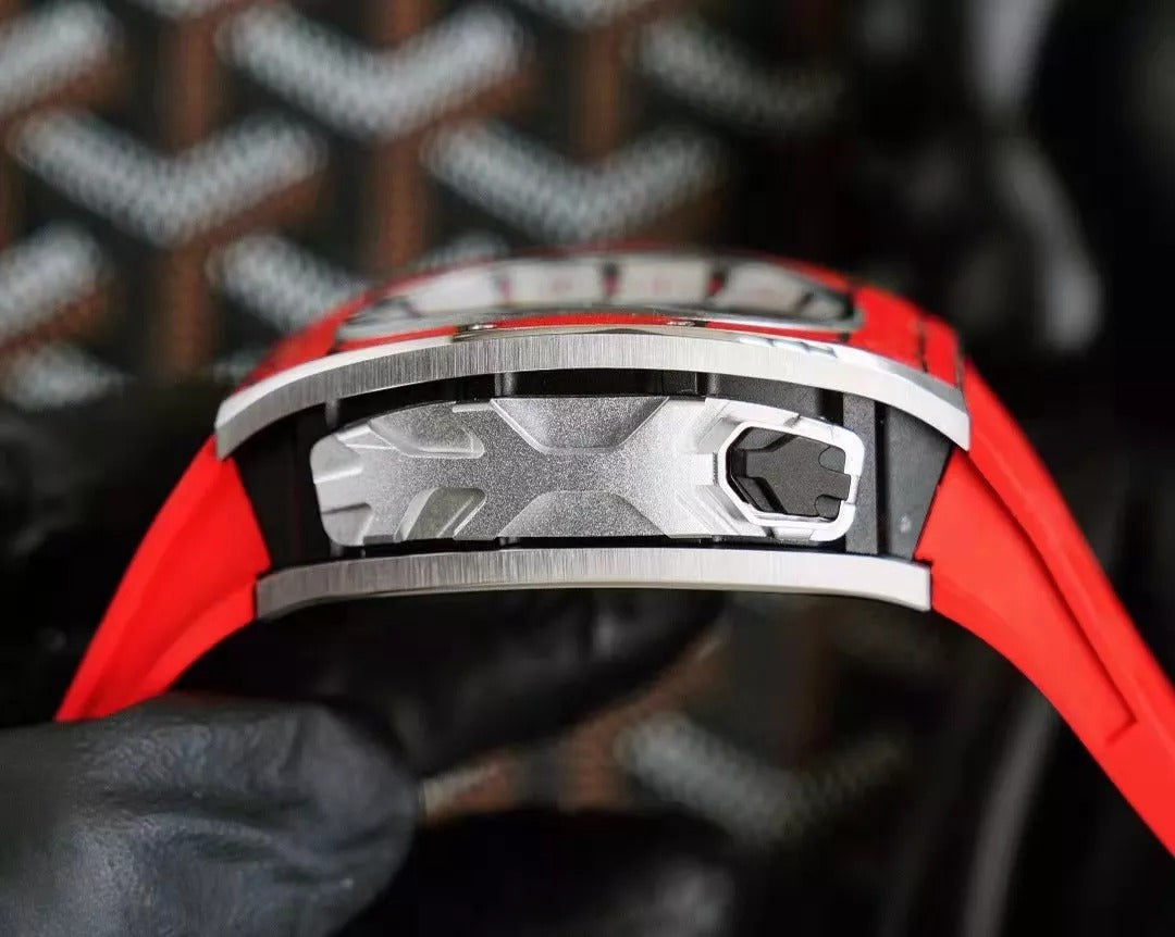 Tourbillon Vibrating Alarm Red Bezel Red Rubber Strap O56392