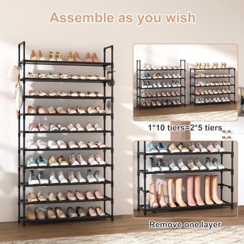 10 Tiers 50 Pairs Metal Shoe Rack A88639