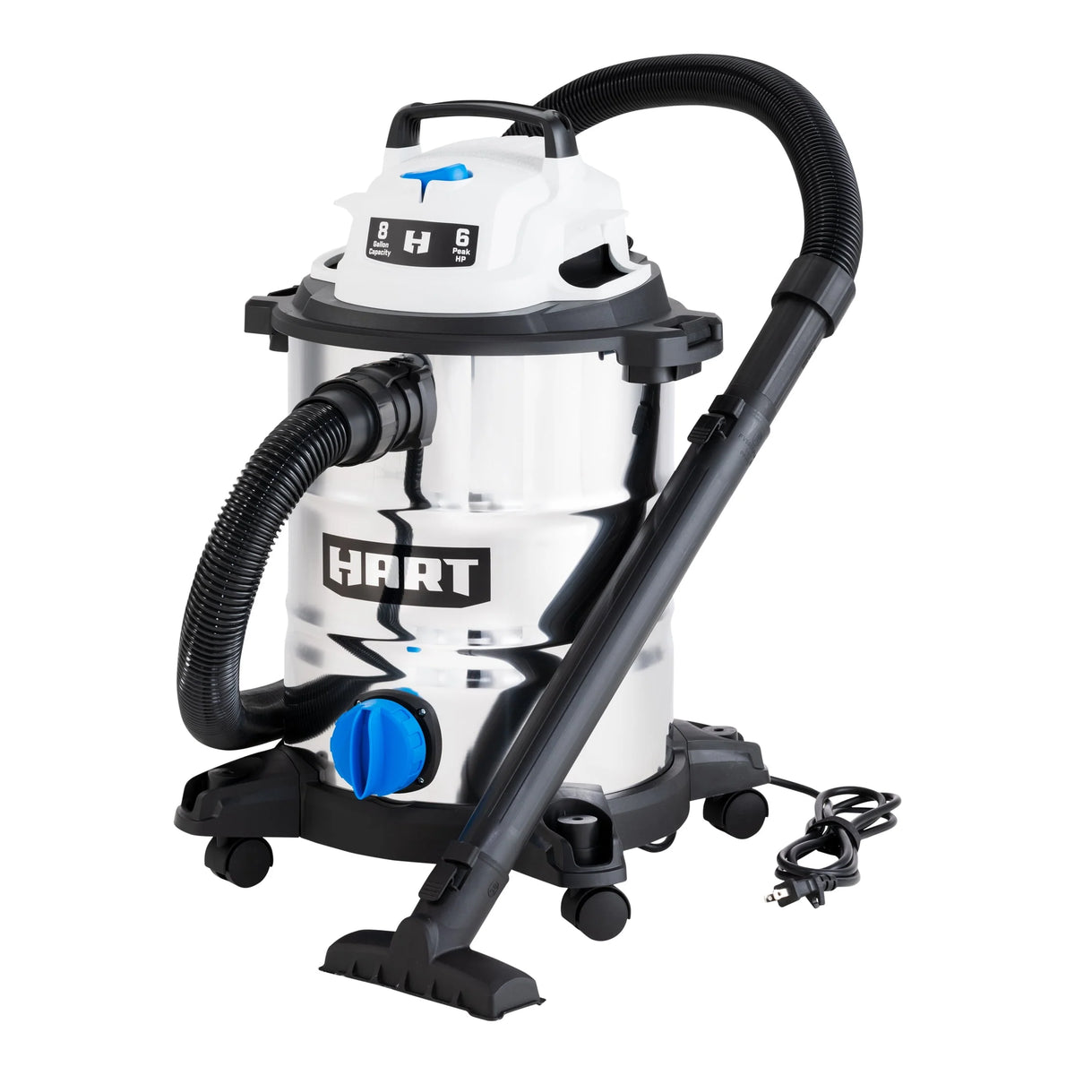 8 Gallon 6 Peak HP Stainless Steel Wet/Dry Vacuum B4695