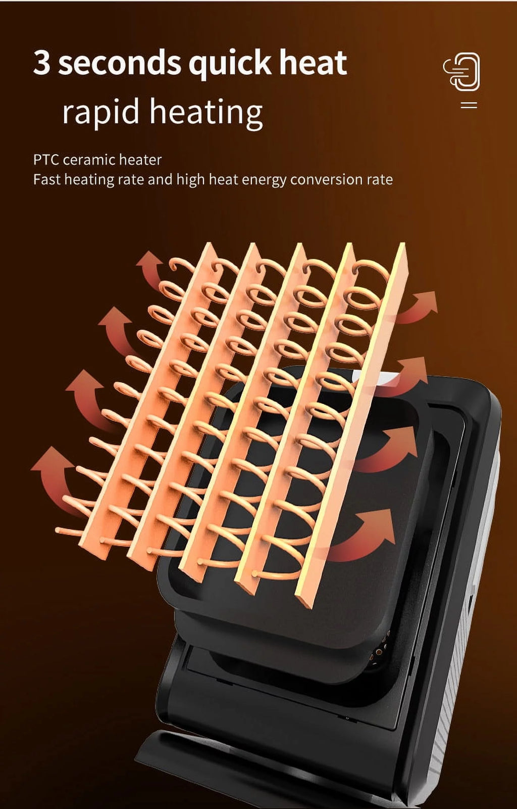 Portable Electric Space Heater with Remote Control and Timer 1000W I1203