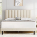 Full Light Gray Upholstered Platform Bed Frame S578