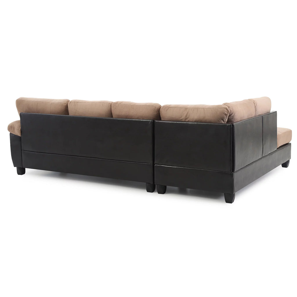 Mocha Faux Leather Sectional Sofa O543084