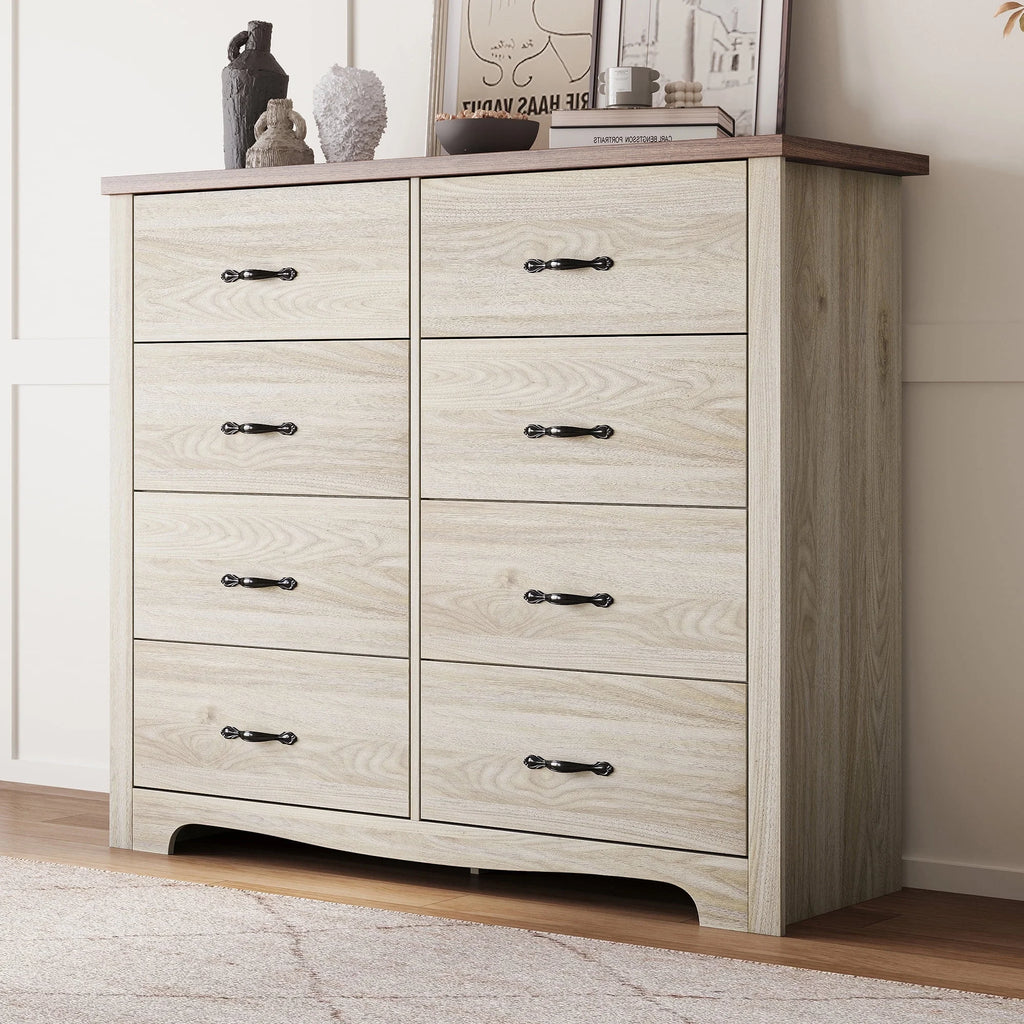 Black 8 Drawer Wood Dresser T290