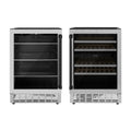 24 Wine Cooler and 24 Beverage Fridge with Matte Black Accents Z345