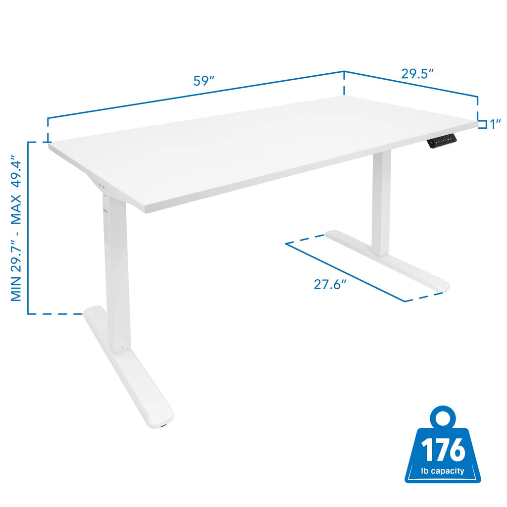 White Electric Standing Desk 55" L41679