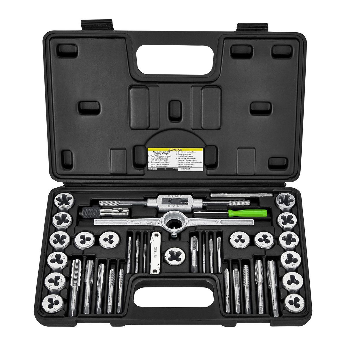 Carbon Steel Metric Tap and Die Set, 40 Piece I7843