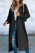Solid Patchwork Turndown Collar Outerwear T57228