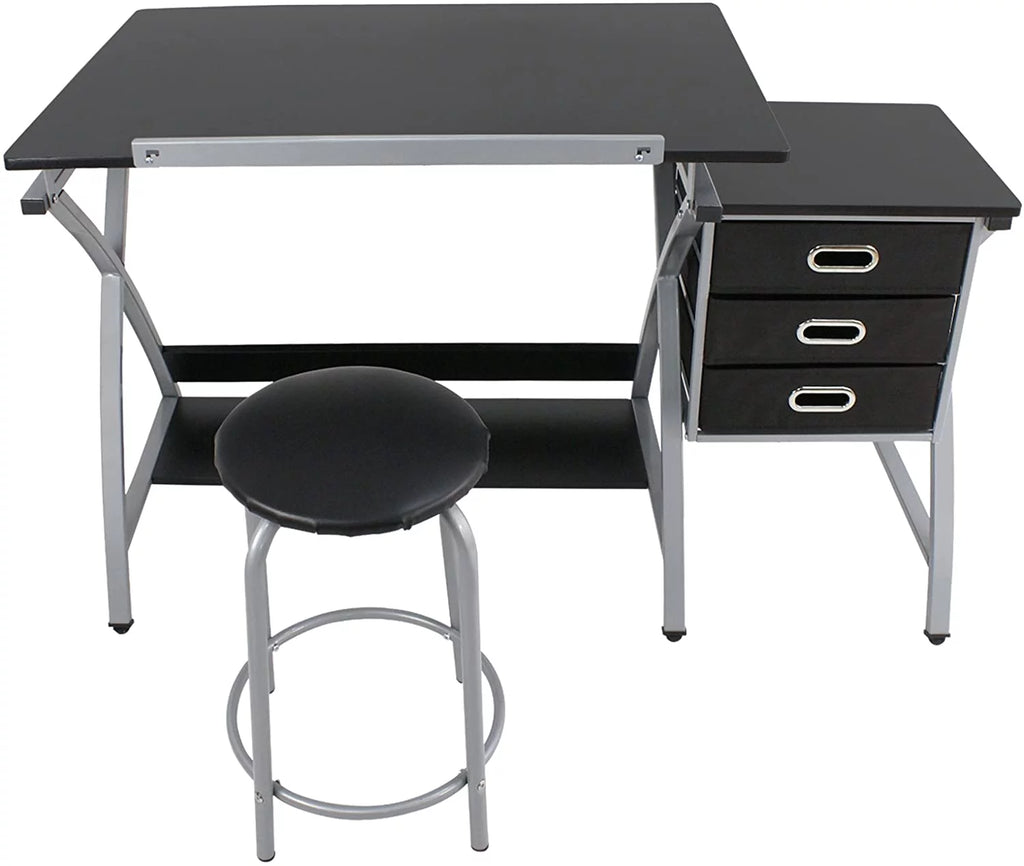 Height Adjustable Art Desk with 3 Storage Drawers W770