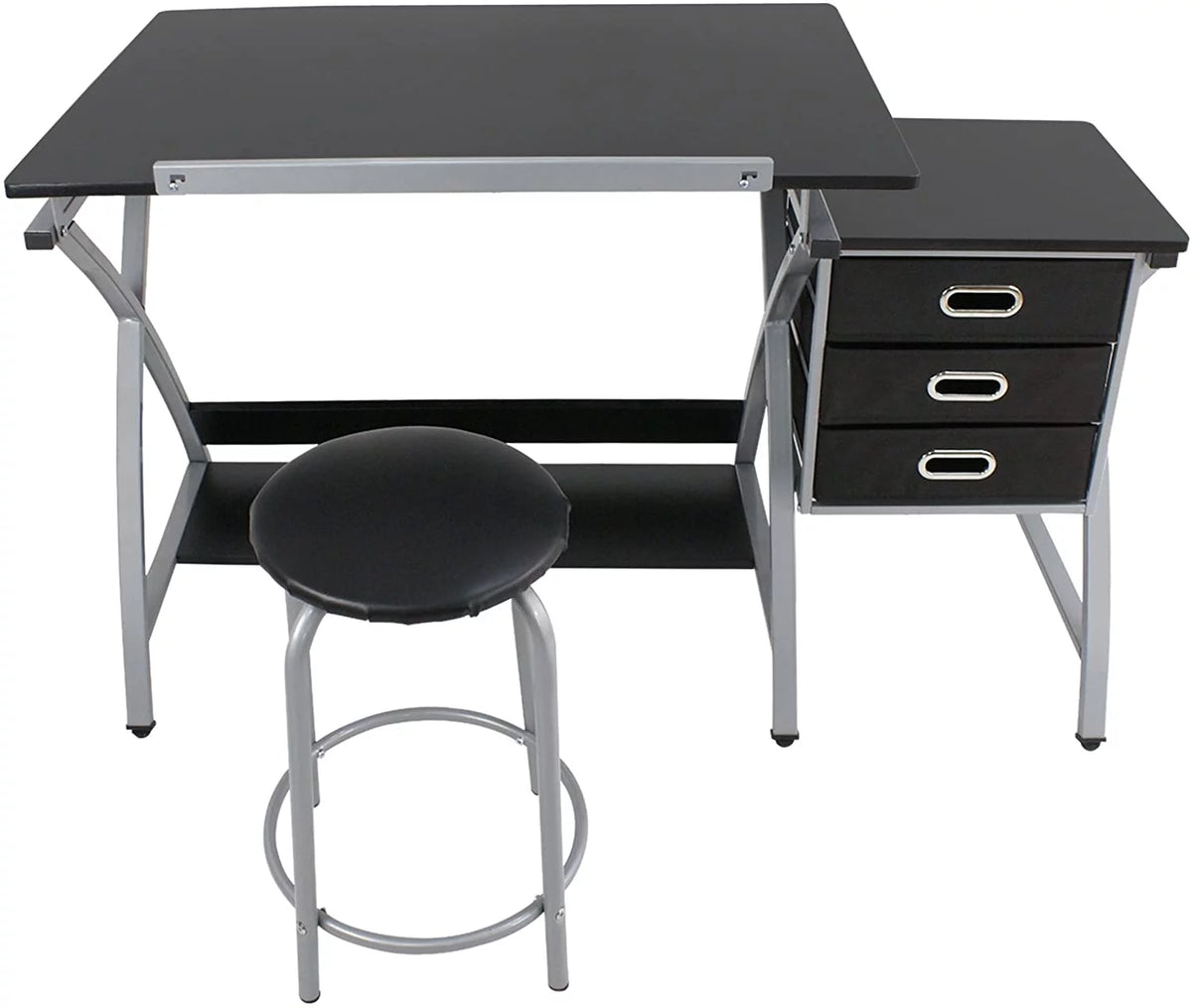 Height Adjustable Art Desk with 3 Storage Drawers W770
