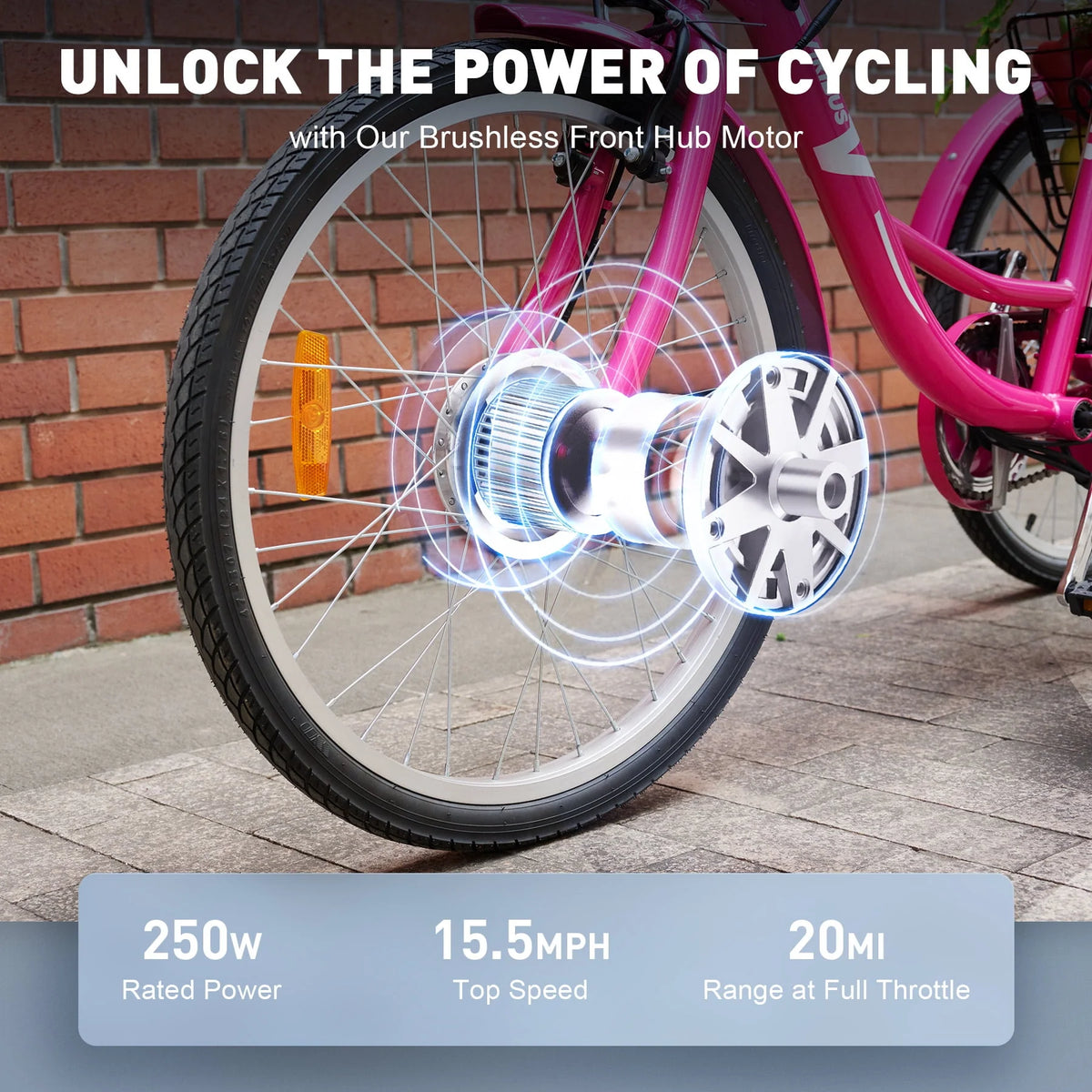 26 Inch Electric Tricycle with 250W Motor 36V 10Ah Battery P520