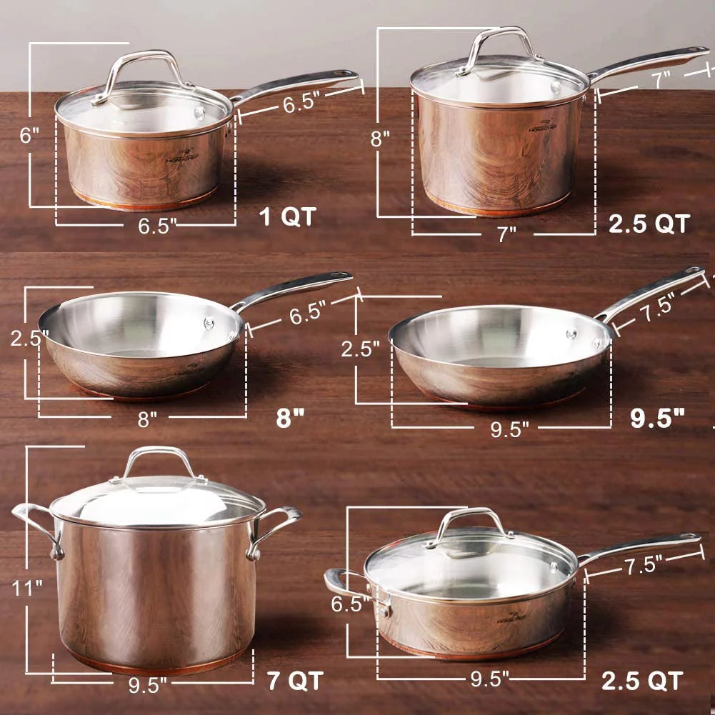 10-Piece Nickel Free Stainless Steel Cookware Set S4058