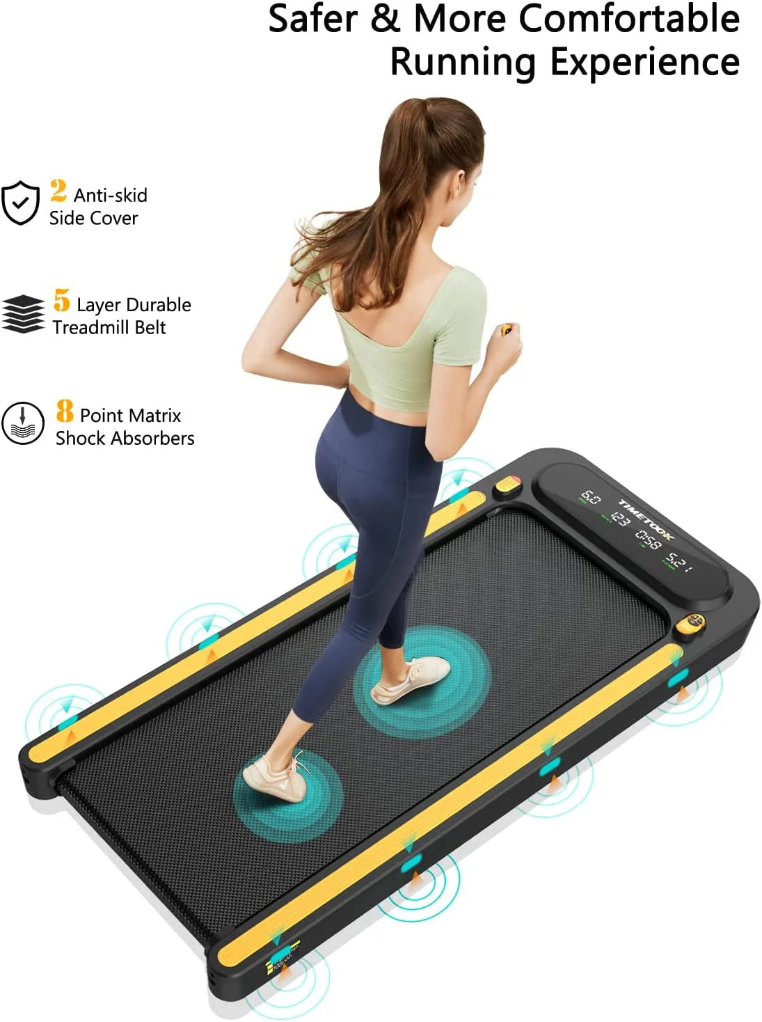 Under Desk Treadmill 2.25HP 265lb Weight Capacity Portable Walking Pad F247028