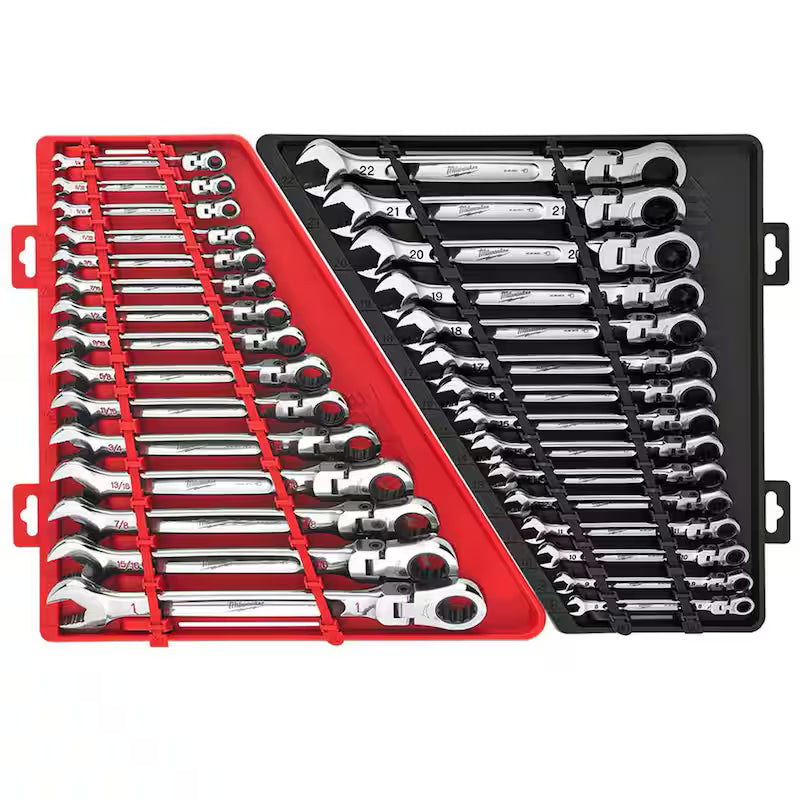 30-Piece Flex-Head Ratcheting Combination Wrench Set SAE and METRIC G9622