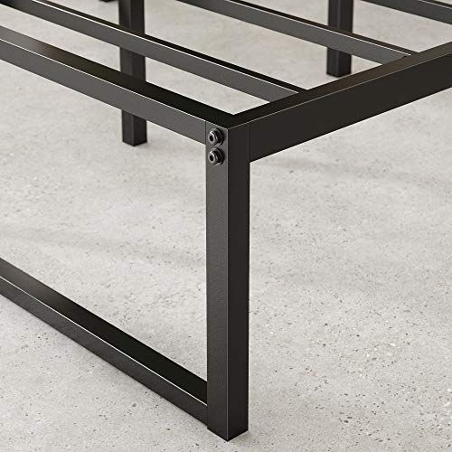 14 Inch Metal Platform Bed Frame, Steel Slat Support, Black, Full C2088