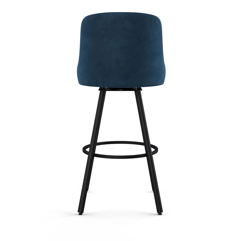 Dark Blue Velvet Swivel Counter Stool D155009