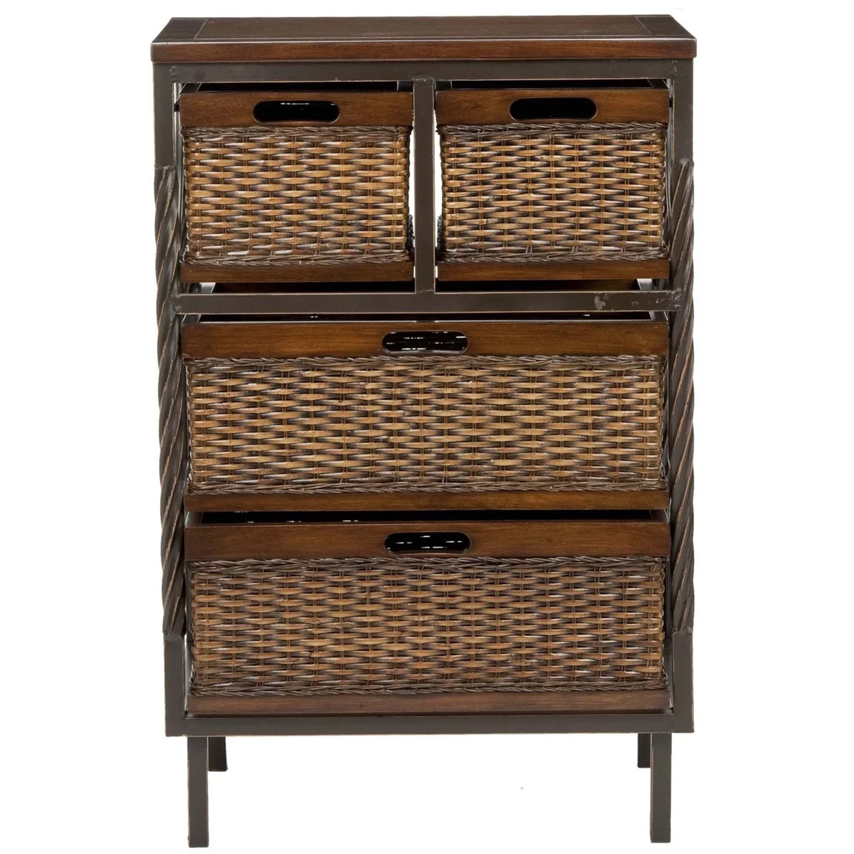 4-Drawer Storage Unit Teak S4576
