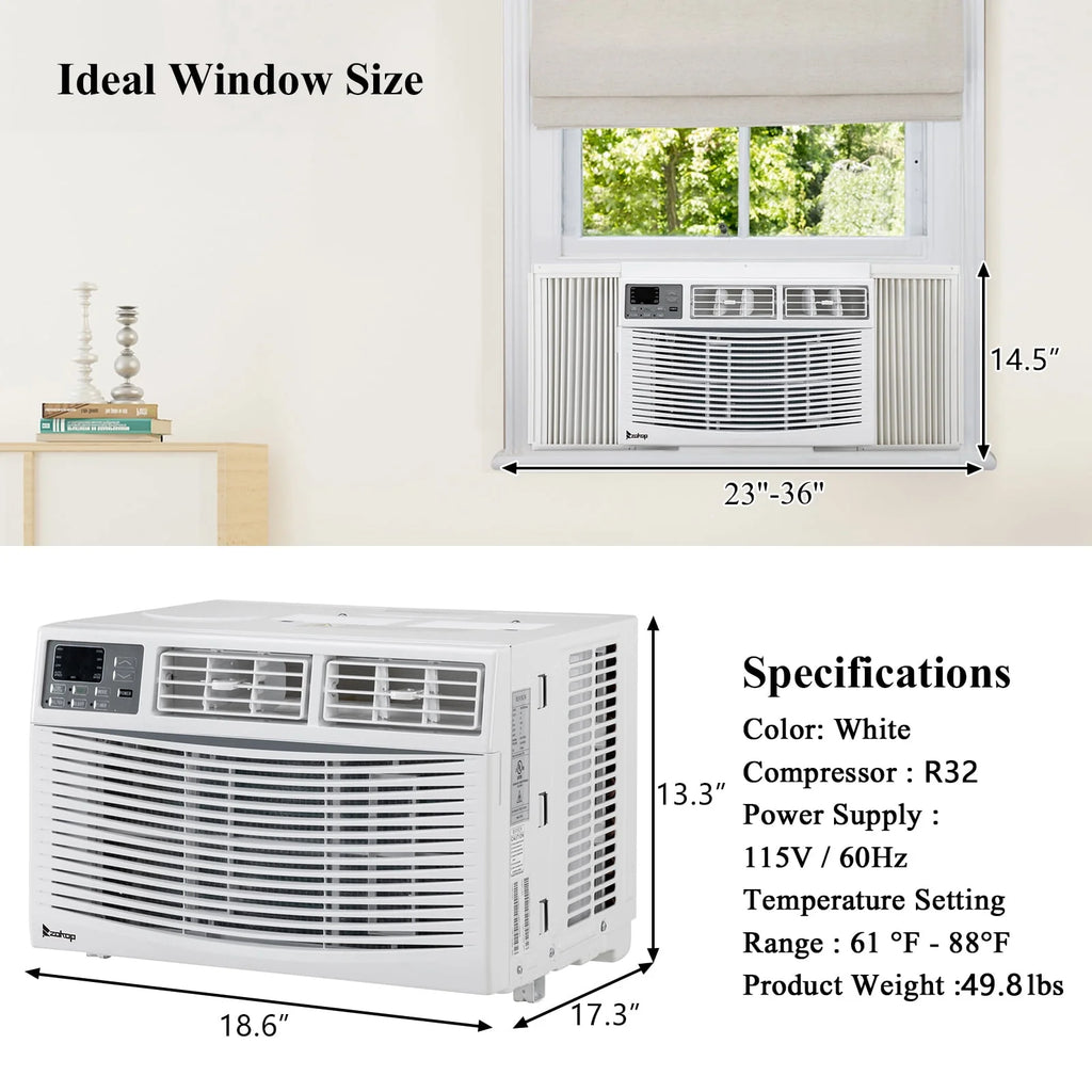 12000BTU 110V Window Air Conditioner with WIFI and Remote, White Y506