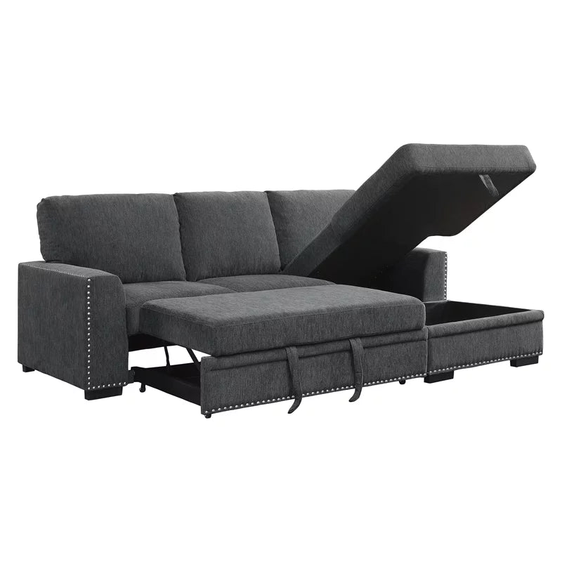 Gray 2-piece Fabric Sectional with Right Chaise Y5920