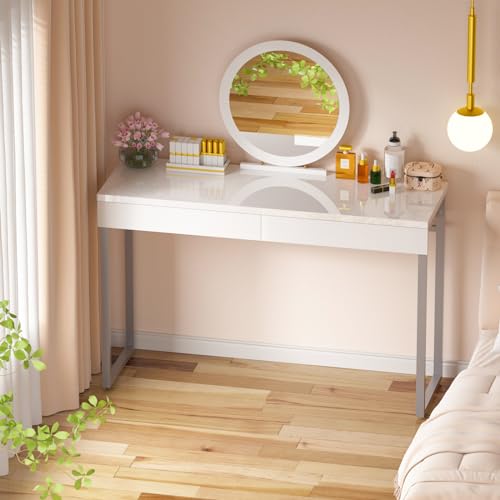 White Vanity Desk with 2 Drawers B366903