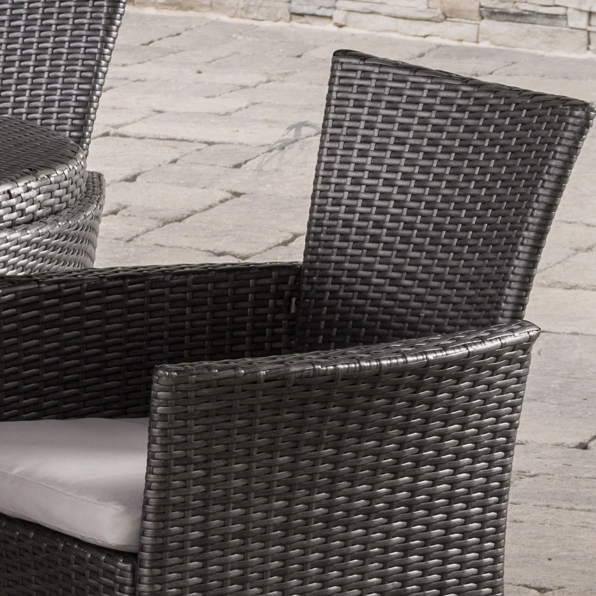 7 Piece Wicker Oval Dining Set with Cushions K25076