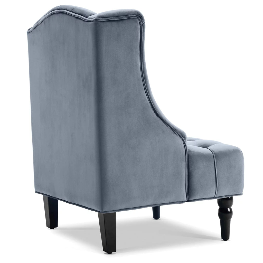 Gray Velvet Wingback Accent Chair T1922