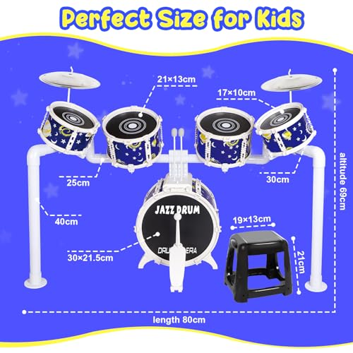 Kids Jazz Drum Set with 5 Drums K907