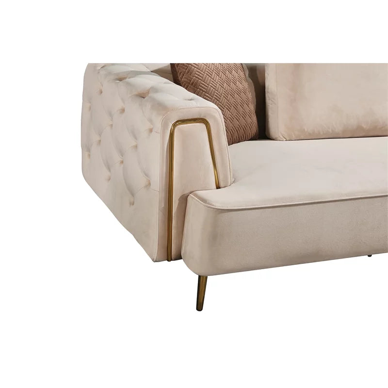Cream Velvet Sofa E2433