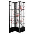 7 ft. Tall Black 3 Panel Shoji Screen N77413