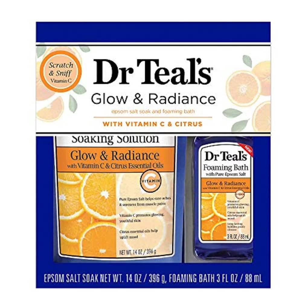 Vitamin C & Citrus Epsom Salt Soaking Solution And Foaming Bath Gift Set Y1199