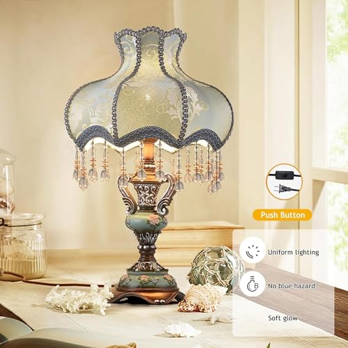 European Style Handmade Fabric Lampshade Table Lamp Q53587
