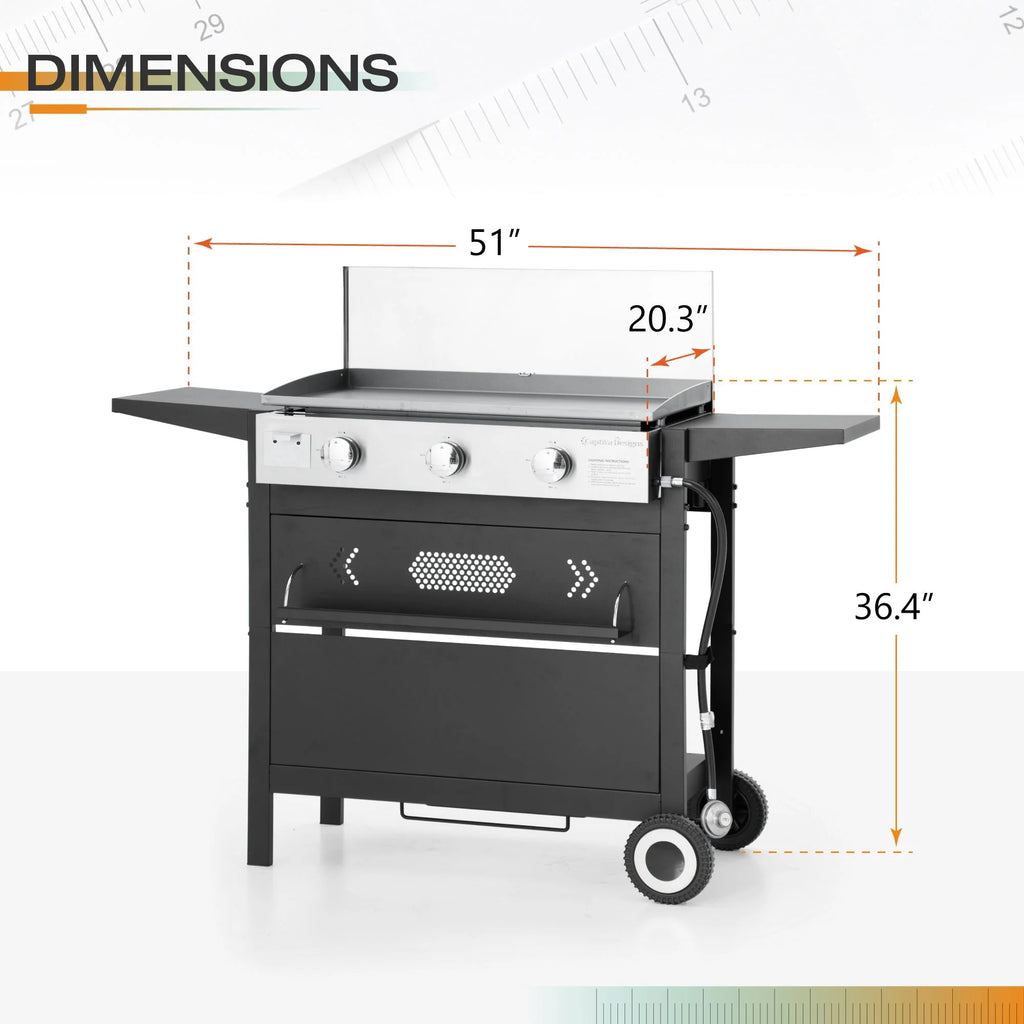 2-Burner Gas Grill and Griddle Combo with Wheels X575