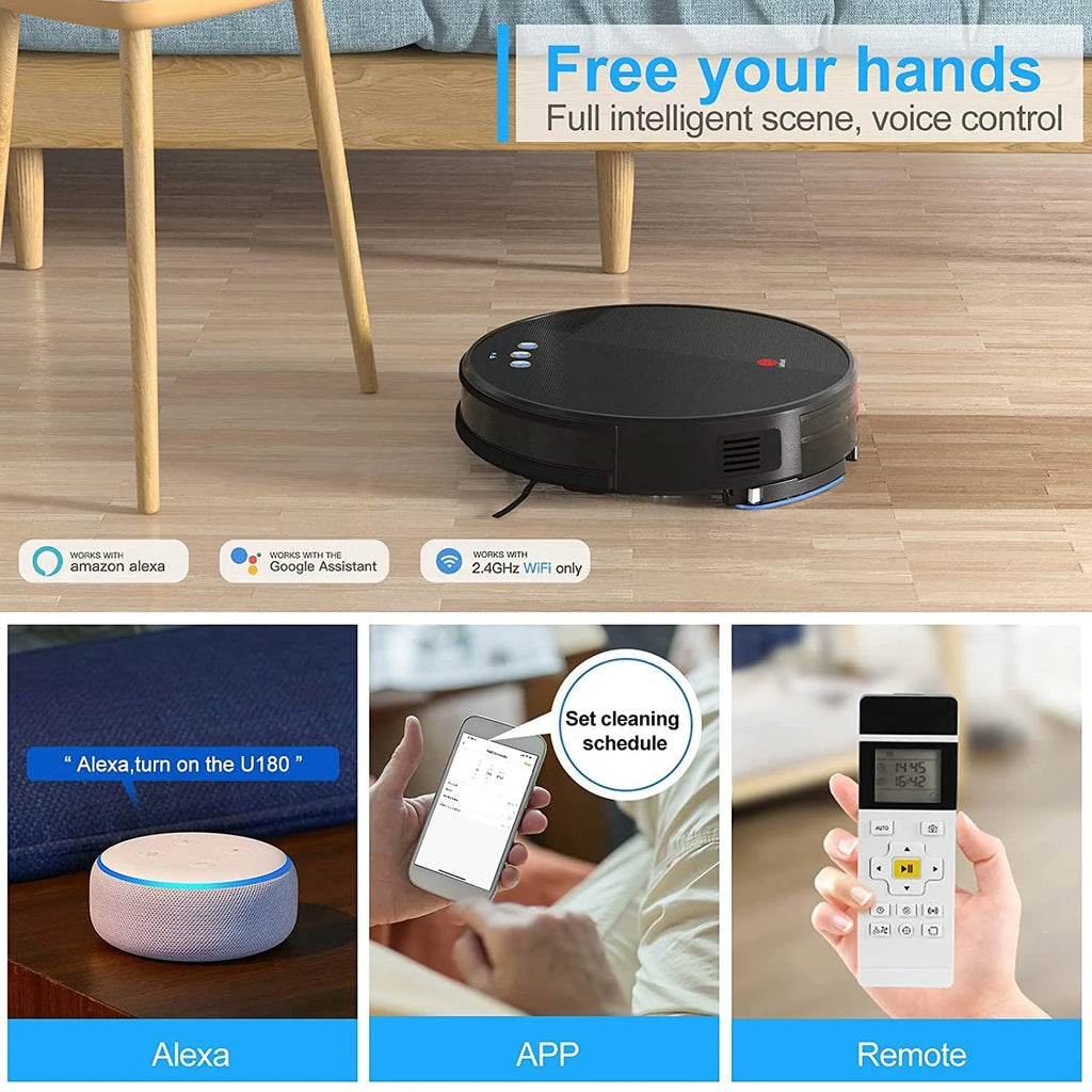 Robot Vacuum Cleaner and Mop, 160ml Water Tank, 3-in-1 N7381