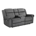Charcoal Microfiber Power Reclining Loveseat E889