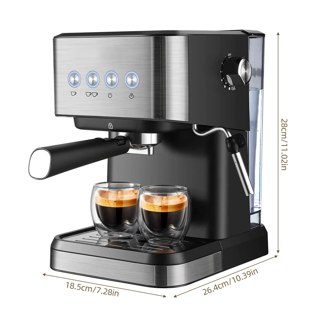 15 Bar Espresso Coffee Maker with Frother Wand B4158