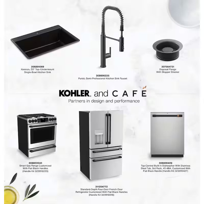 Single Wall Oven and Built-In Microwave Handle Kit in Flat Black N7372