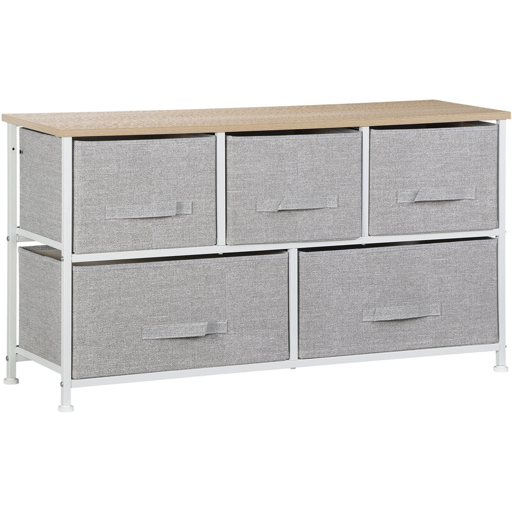 Steel Frame 5-Drawer Dresser Storage Tower V260859